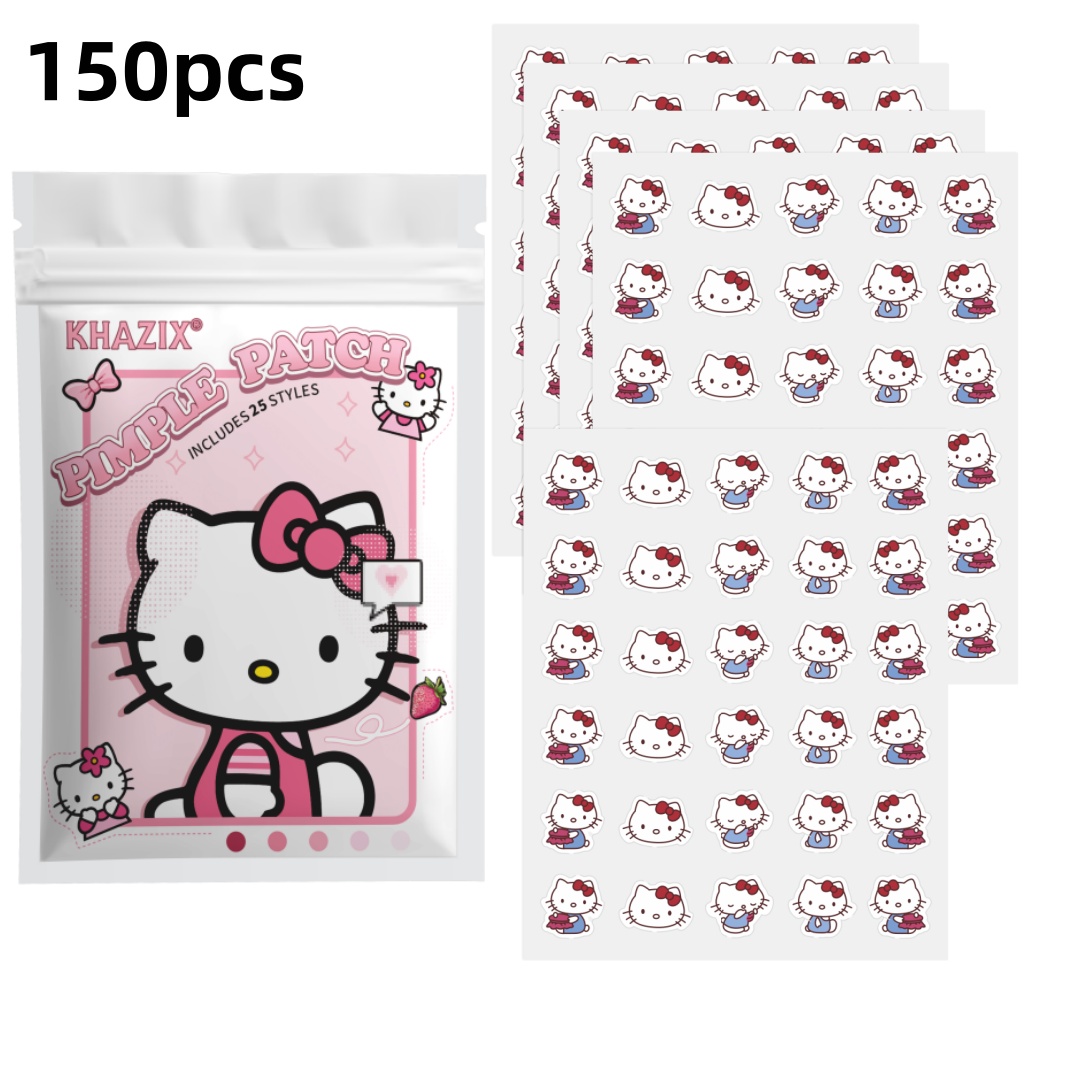 Hydrocolloid Acne Patch - 30 ชิ้น/150 ชิ้นเฮลโล คิตตี้ ไฮโดรคอลลอยด์แผ่นแปะสิว, สติ๊กเกอร์ปิดสิวลายการ์ตูนน่ารัก,