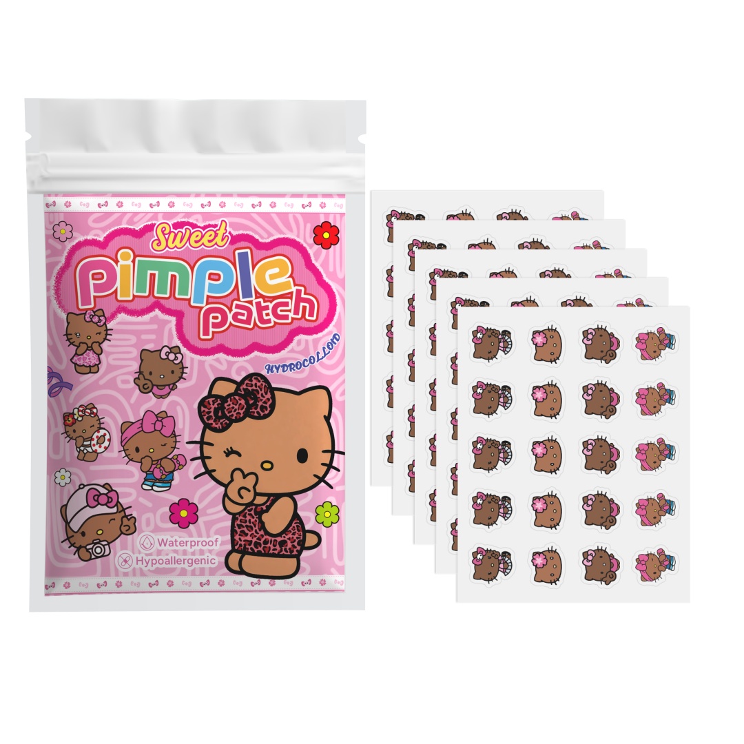 Hydrocolloid Acne Patch - แผ่นแปะสิวเฮลโลคิตตี้ 100 ชิ้น, แผ่นแปะสิวบนใบหน้า, แผ่นแปะกำจัดสิวแบบไฮโดรเจล, คอนซีลเลอร์