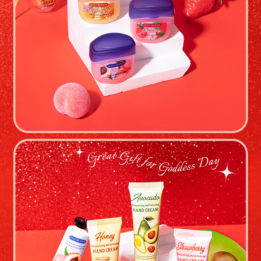 Skincare Queen - ชุดผลิตภัณฑ์บำรุงผิว ควีนไฮเนส ลิปมาส์กและครีมทามือ บำรุงผิวให้ชุ่มชื้น ลดความแห้งกร้านของผิว ใช้ได้ทุกวัน