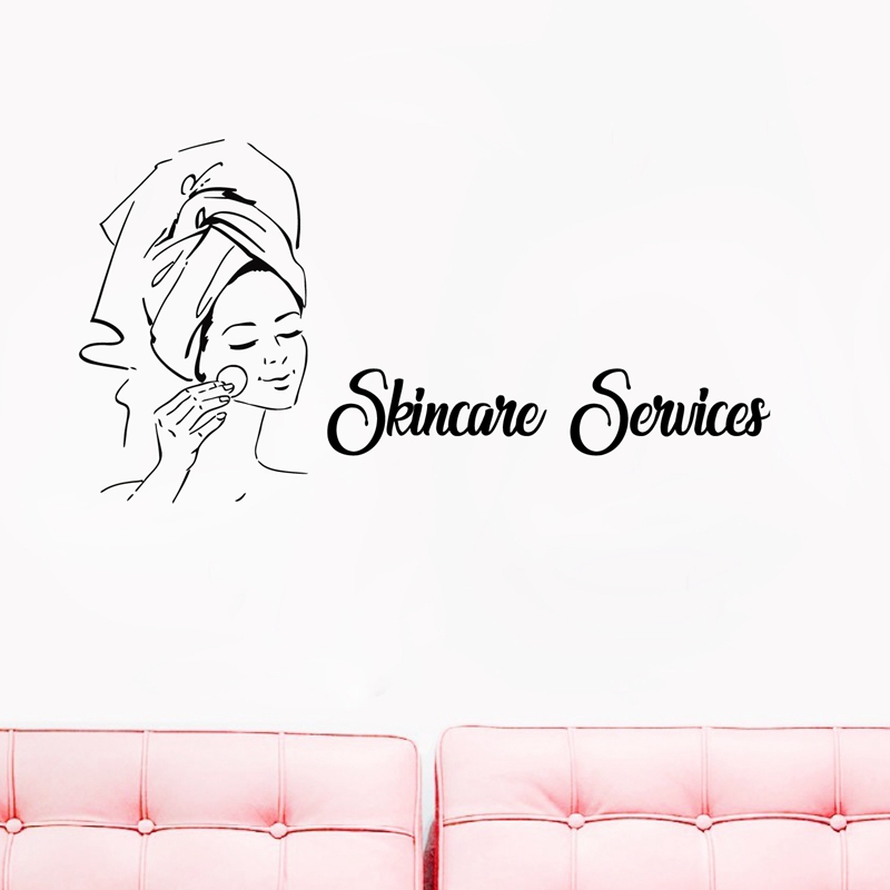 Skincare Quote - สปาป้ายใบหน้าอ้างนวดรูปลอกผนัง,mask Skin Care Treatment ไวนิลศิลปะสติกเกอร์ความงาม Salon