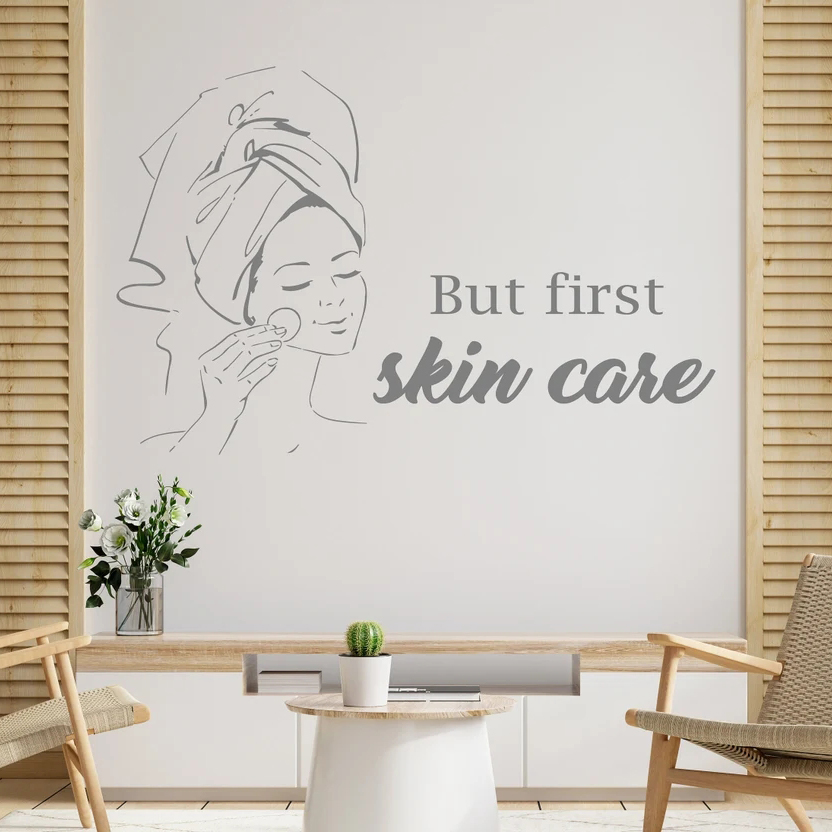 Pa Salon Woman Face Wall Decal - Skincare Quote บทวิจารณ์และราคา