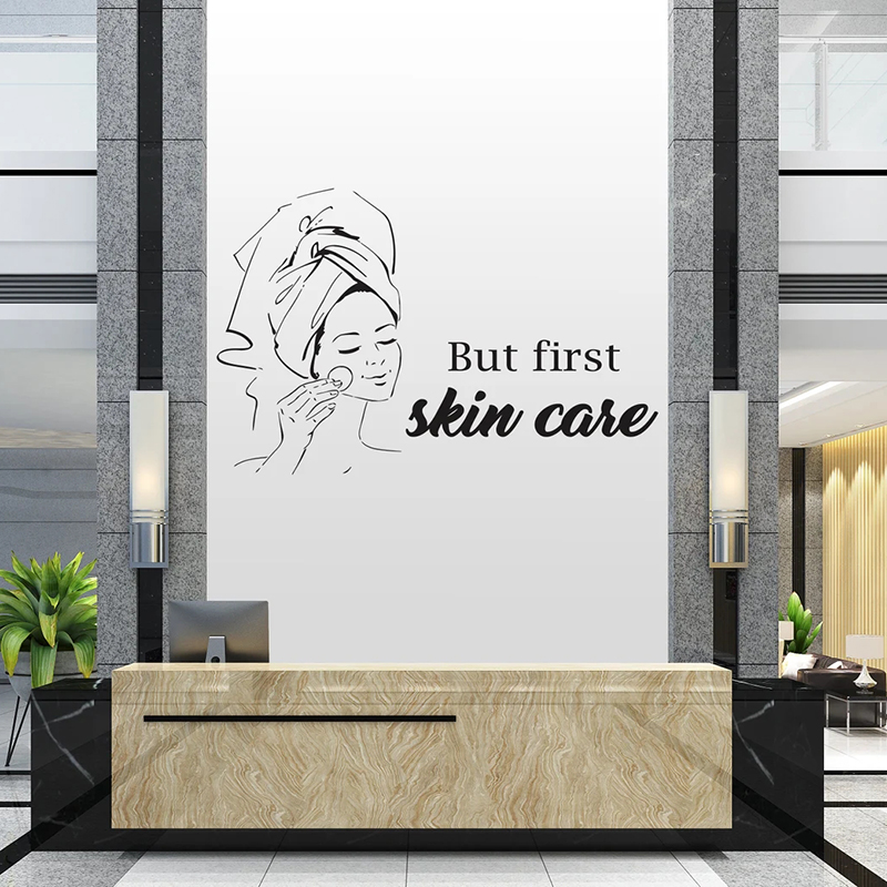 Pa Salon Woman Face Wall Decal - Skincare Quote บทวิจารณ์และราคา