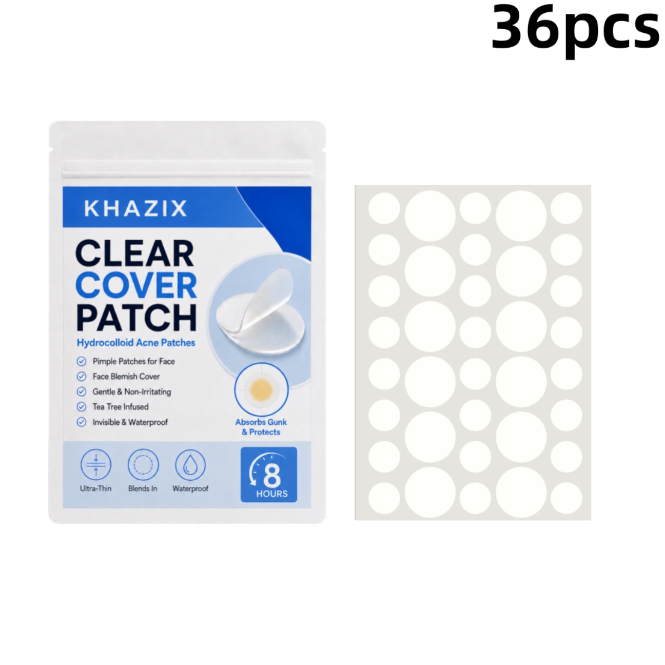 36 ชิ้นแผ่นแปะสิวใส ไฮโดรคอลลอ - Hydrocolloid Acne Patch บทวิจารณ์และราคา