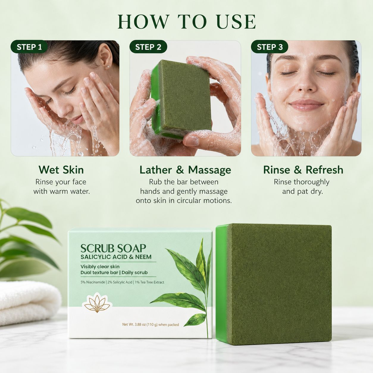 สบู่ก้อนสำหรับขัดผิว |   คลีนเ - Salicylic Acid Cleanser บทวิจารณ์และราคา