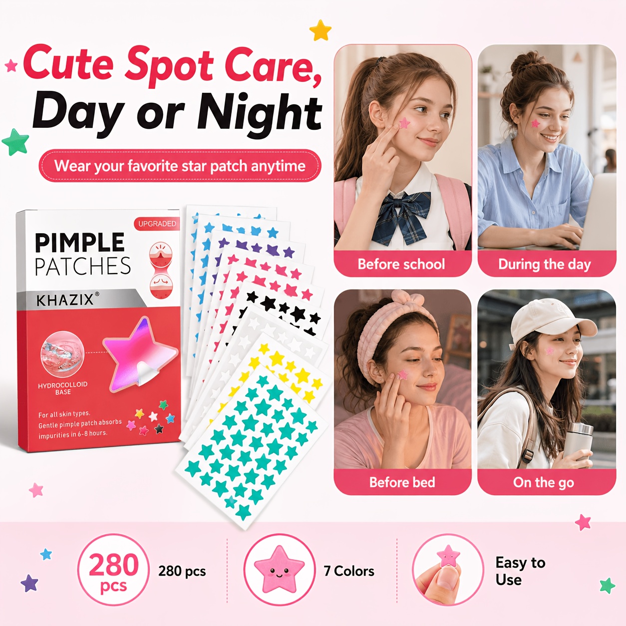 แผ่นแปะสิวรูปดาว 280 ชิ้น, สติ - Hydrocolloid Acne Patch บทวิจารณ์และราคา
